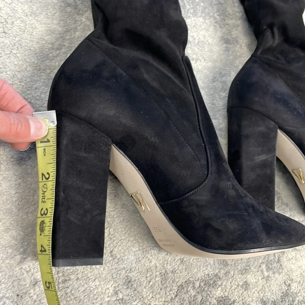 NIB Tamara Mellon Helmut Over The Knee Stretch Suede Boots Thigh Black 39.5